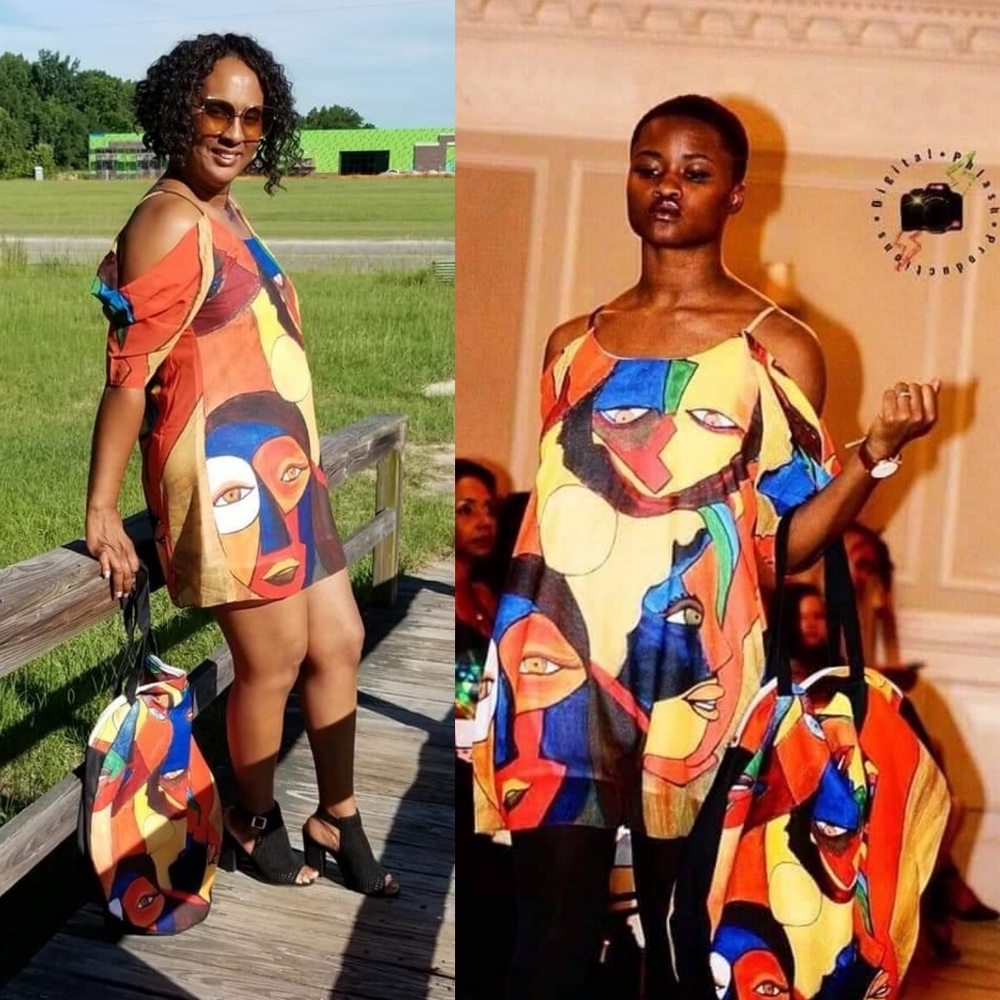 Shoulder Cut-Out Chiffon Dress "United We Stand"